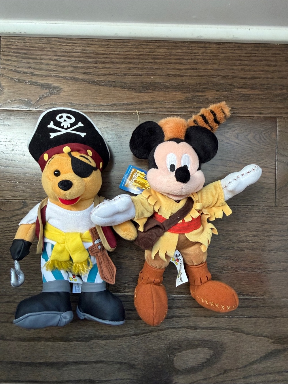 Disney Pirate Pooh & Mickey Plush Set - Black, Yellow, Brown, Orange, White